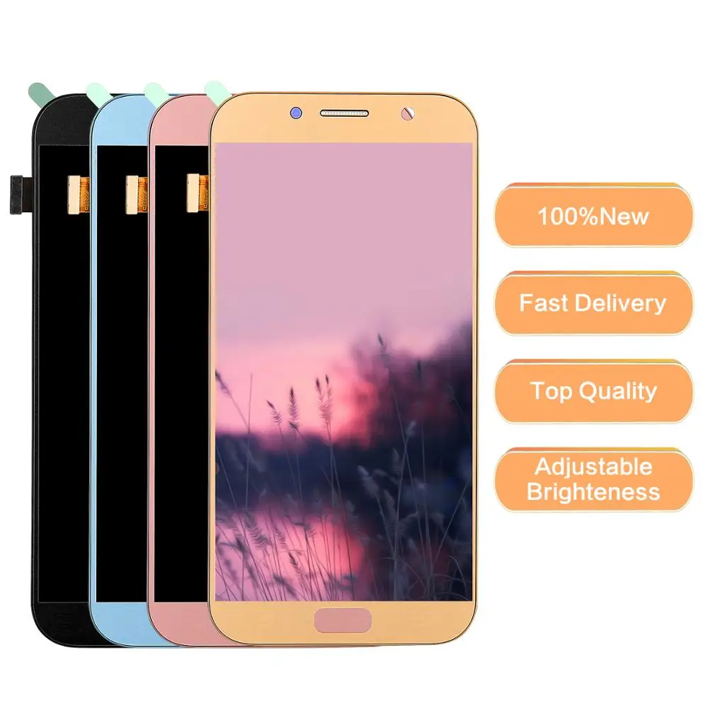 

5.7"LCD For Samsung A7 2017 A720F A720M A720F LCD Display +Touch Screen Digitizer Assembly Replacement Can adjust brightness LCD