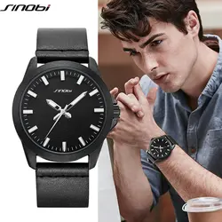 SINOBI часы мужские модные брендовые Роскошные светящиеся Мужские кварцевые спортивные часы кожаный ремень наручные часы военные