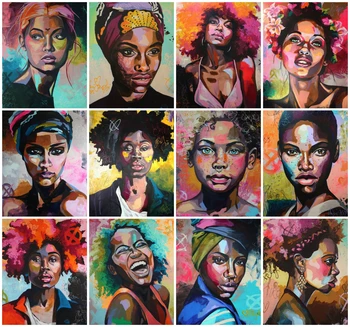 

HUACAN Oil Painting By Numbers Hand Painted On Canvas Woman DIY Pictures By Number Figure Kits Home Decoration