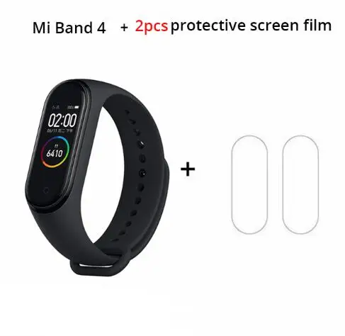 Xiaomi mi Band 4 Smart mi band 4 0,9" AMOLED экран водонепроницаемый пульсометр фитнес 135 мАч Bluetooth 5,0 50 атм - Цвет: add film