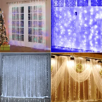 

Origlam 110V 9.8ft x 9.8ft 304 LEDs Fairy Curtain String Lights with 8 Lighting Modes Controlled for Valentine Day / Party