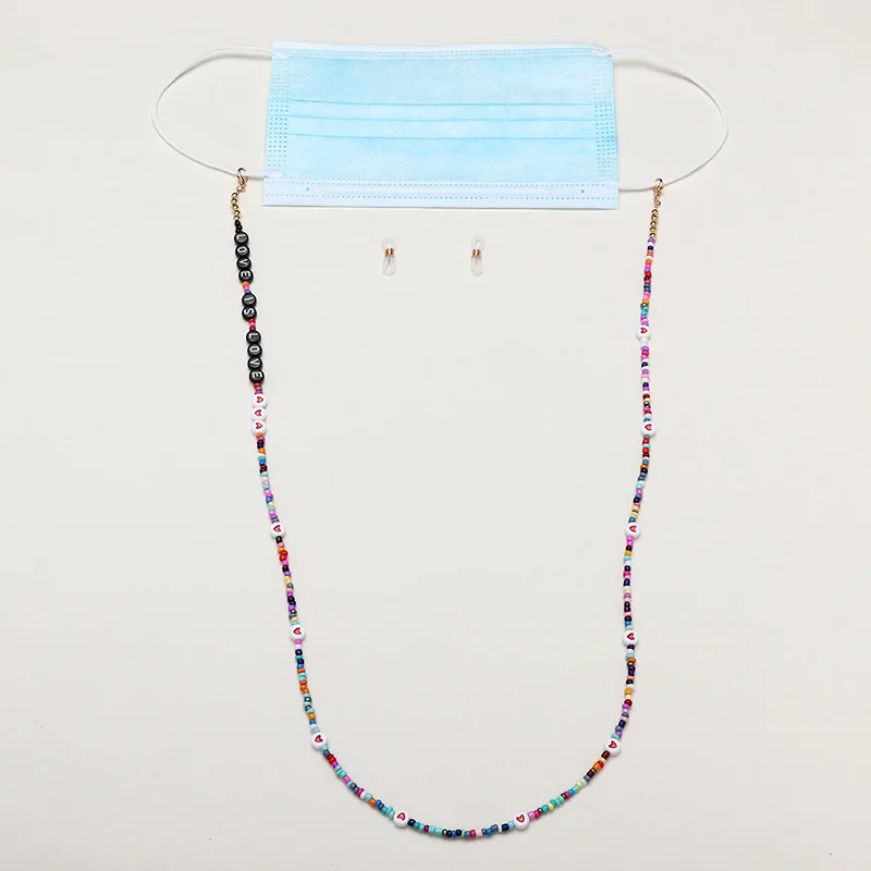 

2020 Chic Bohemian Handmade Rice Beads Tassel glasses chains landyard Fashion glasses holder mask chain holder accessories