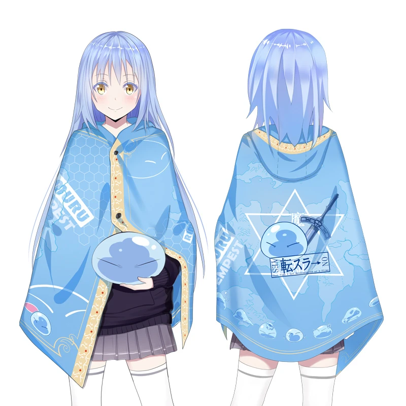 1pcs Anime That Time I Got Reincarnated as a Slime Cosplay Cloak Soft Plush Warm Blanket Decor Prop for Women Men Gift | Тематическая