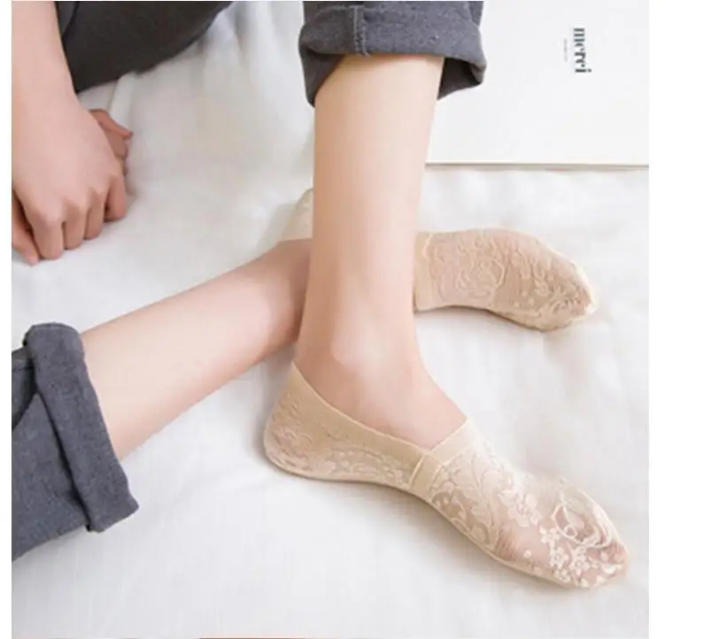 Модные летние носки для женщин и девочек стильные кружевные короткие носки противоскользящие короткие носки г