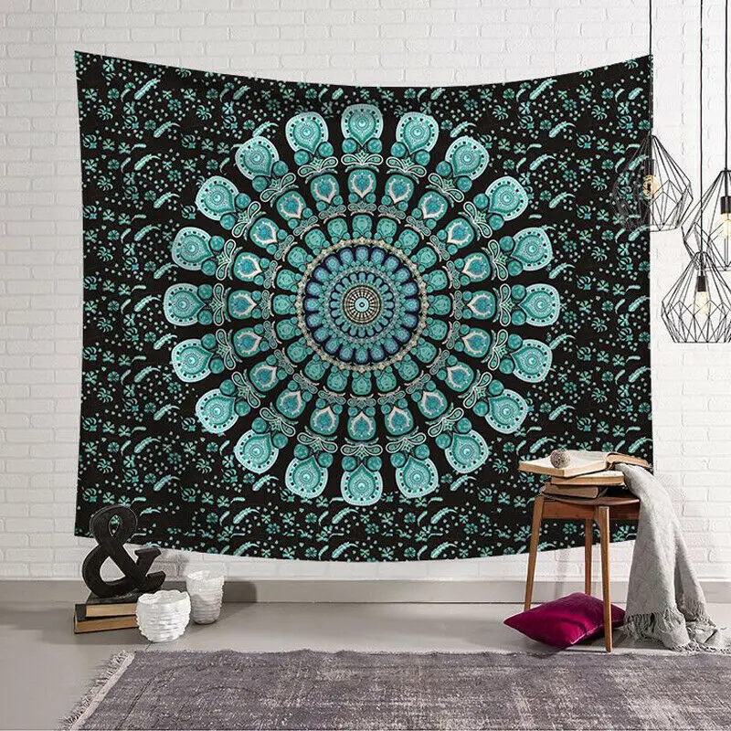 

Home Textile Sanding Tapestry 95x73cm Indian Mandala Wall Hanging Table Cloth Door Curtain Handmade Dorm Decor Art Tapestry
