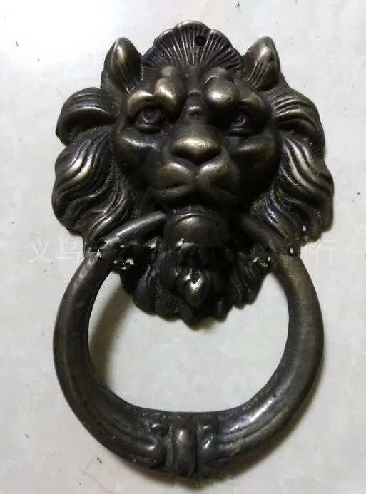 Chinese Bronze Fierce Lion Head Door Knocker 4.4&quotHigh | Дом и сад