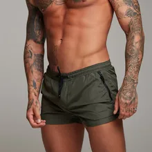 Мужские спортивные трусы на завязках на молнии, модные однотонные пляжные мужские шорты для работы, повседневные мужские шорты, Плавки# T1P