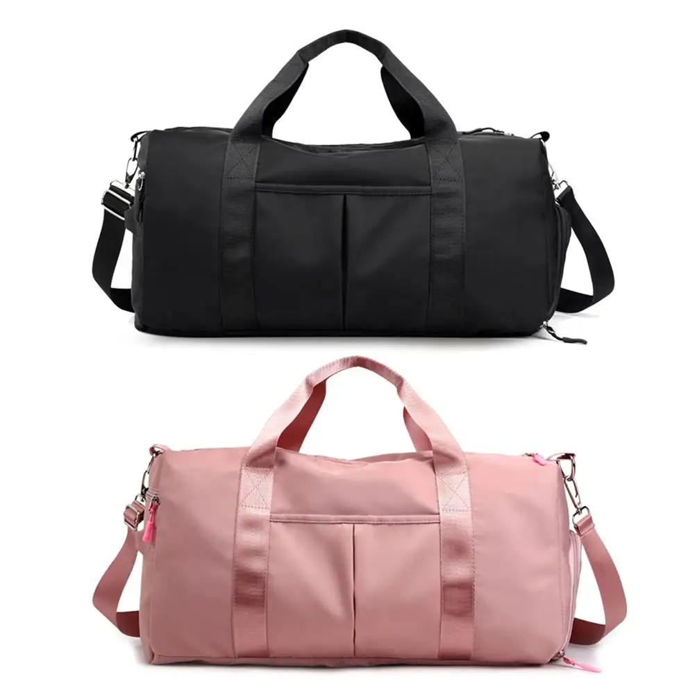 Nylon Travel Sports Gym Shoulder Bag Large Waterproof Nylon Handbags Black Pink Color Women Men Outdoor Sport Bags