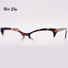 Женские оптические очки кошачий глаз, оправа, полуоправа по рецепту, близорукость, Пресбиопия, очки для женщин, полуоправа, ацетатные очки