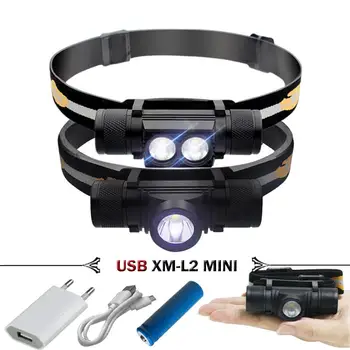 

8000LM MINI LED HEADLAMP USB RECHARGEABLE 9 MODES CREE XM L2 18650 HEADLIGHT POWERFUL WATERPROOF LINTERNA LED CABEZA HEAD LIGHT