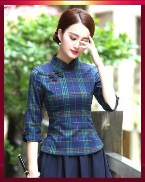 Sheng Coco блузки Cheongsam блузка в китайском стиле чайный костюм цветы вышивка блузки Cheongsam женская хлопковая рубашка