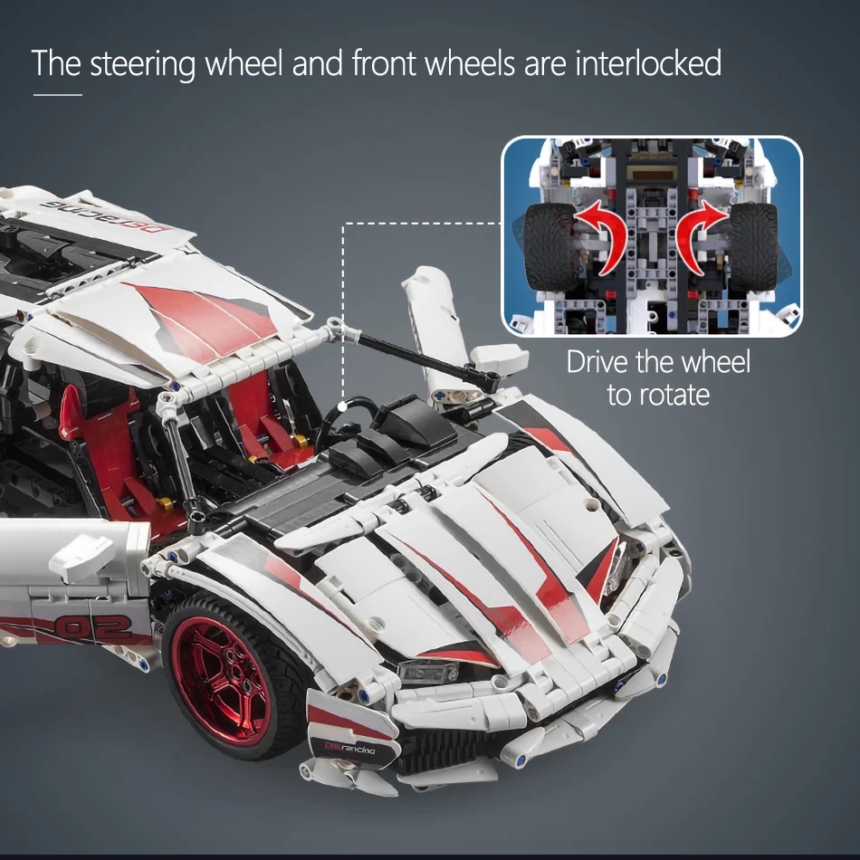 Veículo de Controle Blocos de Construção Carro de Corrida Brinquedo para Crianças Remoto Montado Modelo Técnica rc - Não-rc Tijolos Moc 7 Brinquedos e hobbies