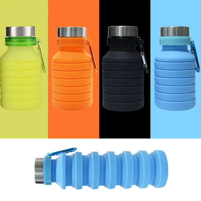 Bouteille d&rsquo;eau rétractable pliante haute capacité 550ML, 2 pièces, en