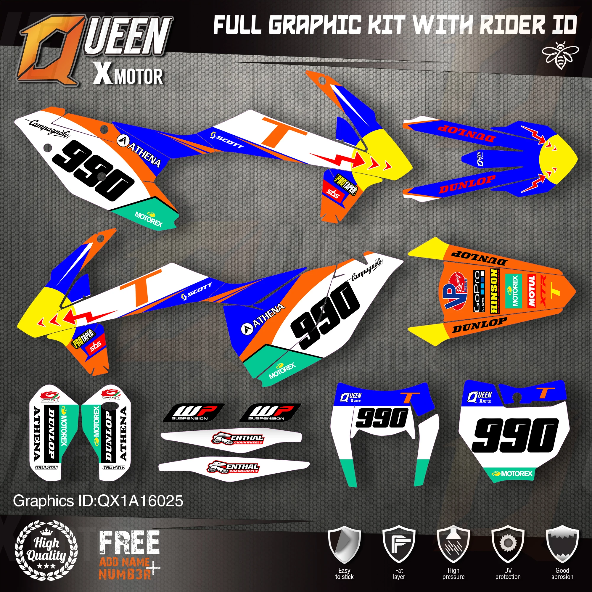 Оригинальные графические наклейки QUEEN X MOTOR Team Набор наклеек для KTM 2016 2017 2018 SX SXF 2019