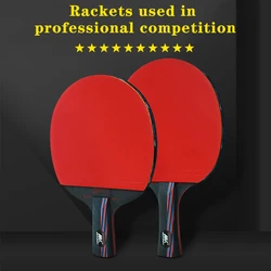 Professional Table Tennis Racket Bat Carbon Ping Pong Paddle Set Short Long Handle With Double Face Pimples In