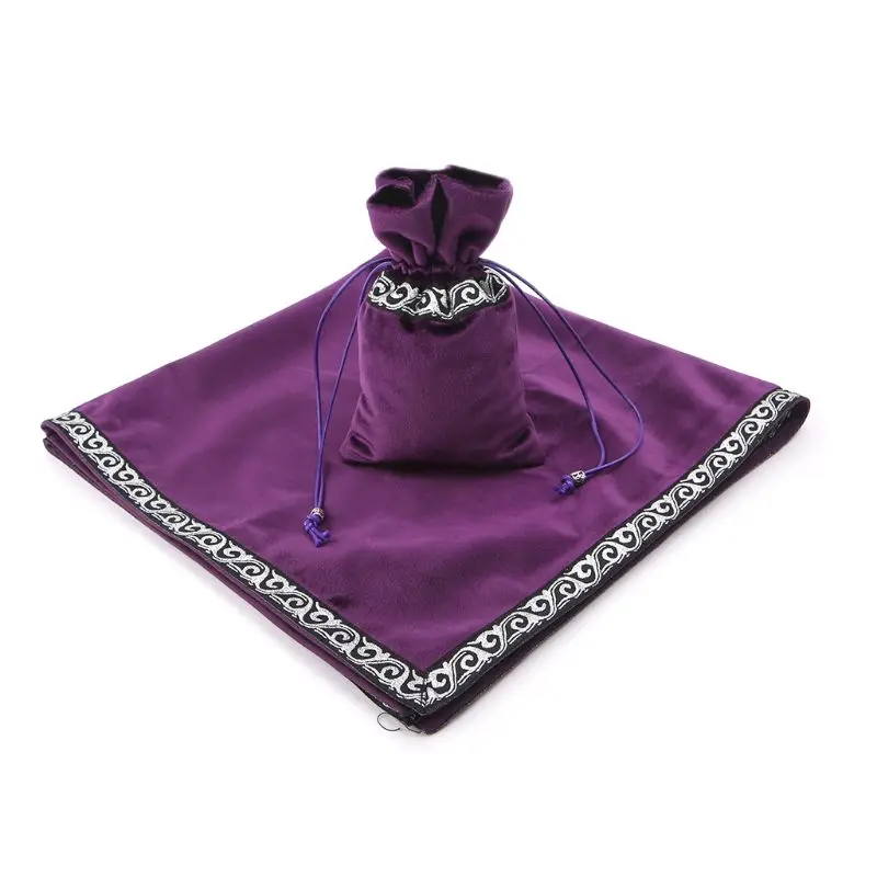 

Velvet Tarot Tablecloth Divination Altar Tarot Cards Bag Board Game Accessories J6PF