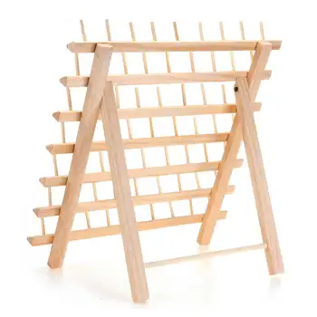 

NEW 60 Spools Wooden Thread Rack/Thread Holder Organizer with Hanging Hooks for Embroidery Quilting and Sewing Threads
