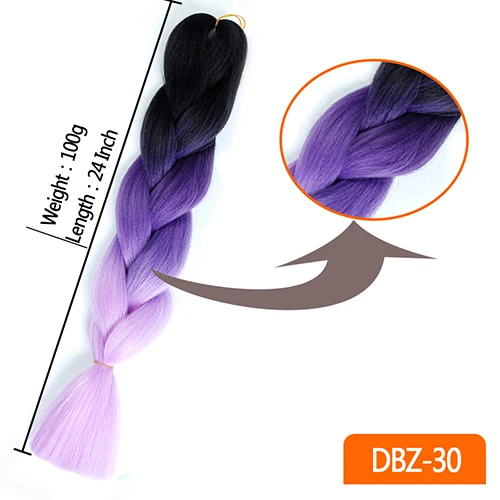 MUMUPI 24 дюйма длинные вязанные крючком косички волосы Xpressions плетение волос, 1 шт./лот синтетические волосы для наращивания для женщин Головные уборы - Цвет: T1B/30