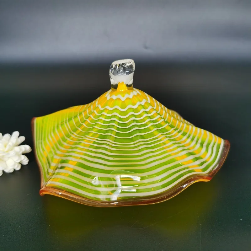 Placas de Parede Moderno Dale Chihuly Murano Amarelo Artesanal Vidro Sala Estar Lâmpadas 3 Luminárias de parede