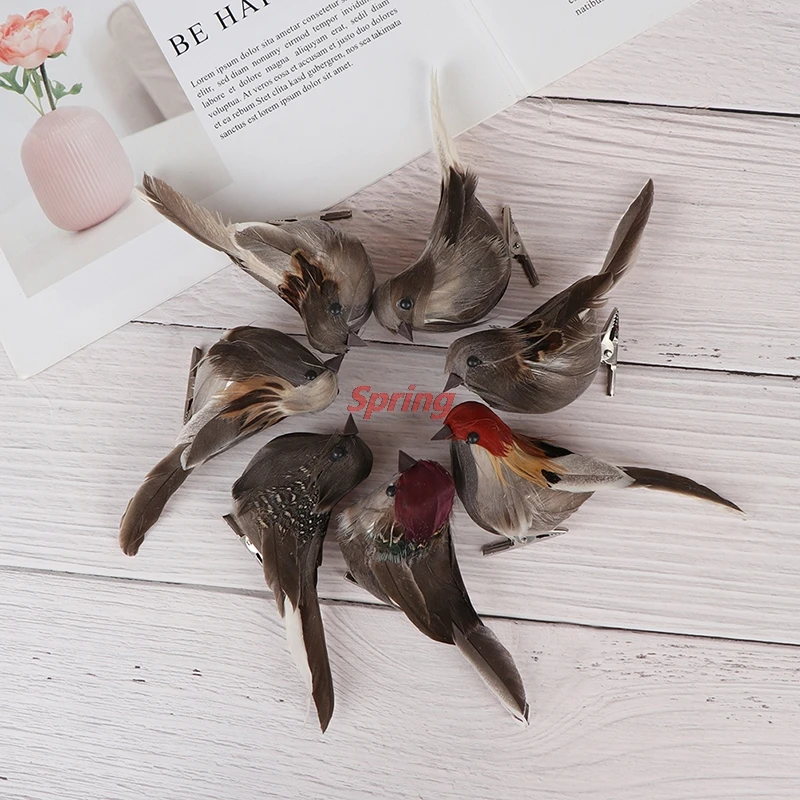 Randomly DIY Artificial Bird Foam Vivid Feather Mini Tit Crafts Bird Simulation Model 1Pcs For Family Store Garden Decoration ornament crafts miniature ornament feather bird figurines miniature figurines
