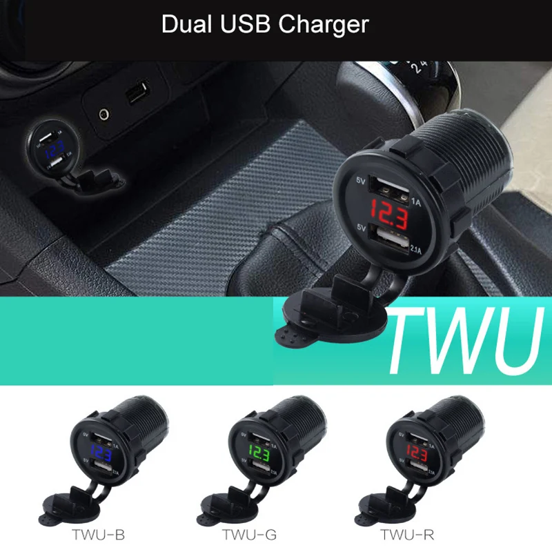 Автомобильное зарядное устройство DC 12 24 В 4 2 а с двумя USB портами гнездо