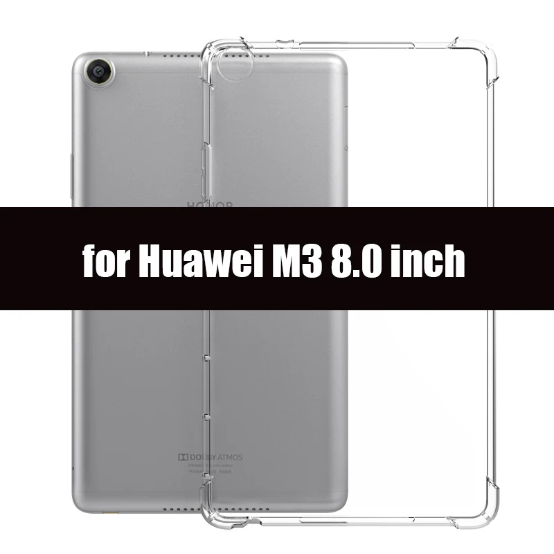 Чехол для huawei MediaPad M5 8,4 10,1 10,8 чехол, прозрачный, мягкий, силиконовый чехол для huawei T5 10,1 8 дюймов T3 7/8/9,6 M3 чехол - Цвет: for M3 8.0