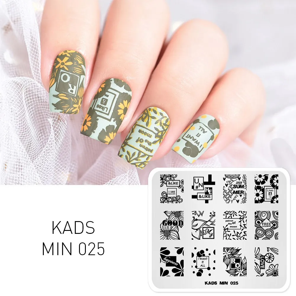 MIN 025 KADS, Новое поступление, 26 вариантов дизайна, 1 шт., мин серия, штамп, тарелка, цветочный лист, животные и полосы, изображение, сделай сам, украшение, художественная тарелка - Цвет: MIN 025