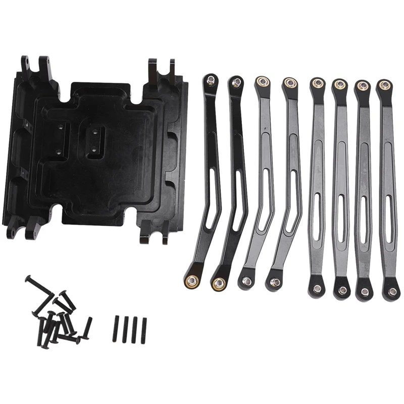 

for 1/10 Rc Axial Wraith Full Aluminum Skid Plate with 8 Suspension Link Rod,Black