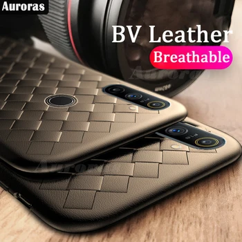 

Auroras For Realme C3 Case BV Leather Full Protection Cross Woven Soft Simple Business For OPPO Realme C3 Cover