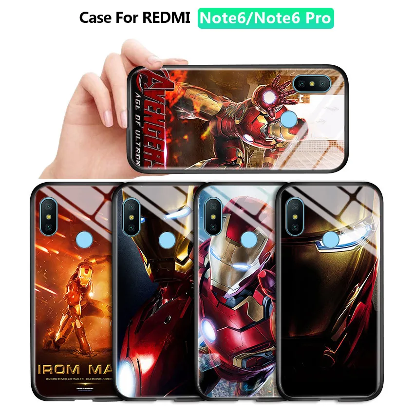 Чехол GUZEL для Xiaomi Redmi Note 6 7 8 Pro 8T 9S супергерой Marvel Железный человек блестящий чехол
