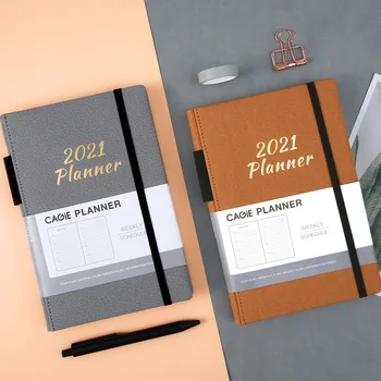 

English Agenda 2021 Planner Organzier A5 Diary Business Notebook and Journal Weekly Notepad Monthly Note Book Travel Sketckbook