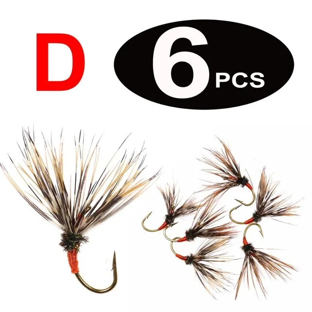 Wifreo 6 шт./кор. многоцветные рыбалки Tenkara Fly Радужная мушек для ловли нахлыстом приманки большой наживки Размеры#12 - Цвет: 6PCS Type D