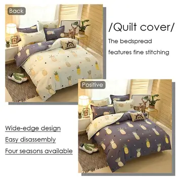 

Quilt Cover Set Flower Pattern Design Duvet Cover Set Breathable Durable Soft Comfy Bedding for Autumn Winter