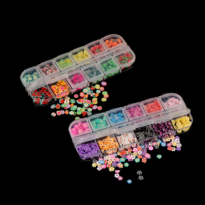 Nail Art Fruit Flowers Feather DIY Design Slices Decoration Acrylic Beauty Polymer Clay Nail Sticker Tool