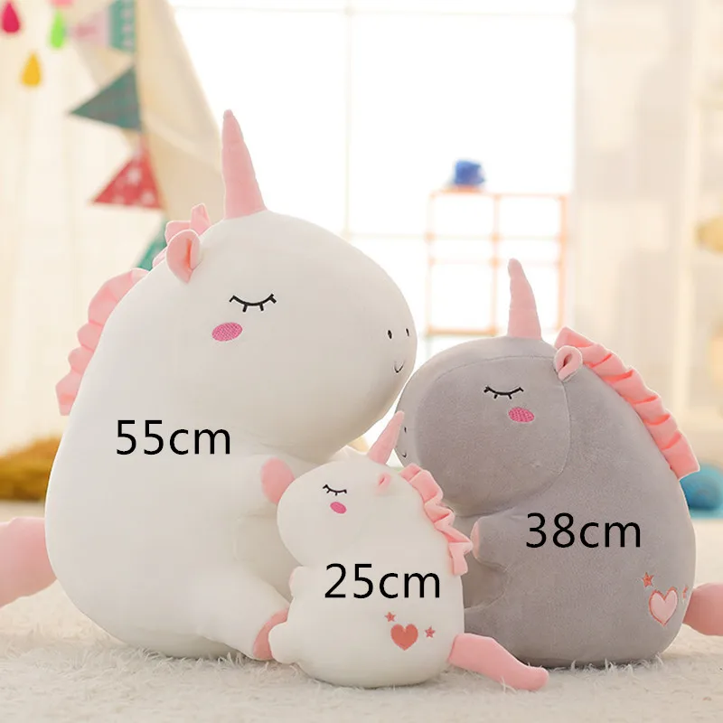 

38/55cm Baby Unicorn Plush Unicornio Toys Stuffed Animal Pillow Cushion Cute Dolls Kawaii Soft Anime Girls Boys Birthday Gifts