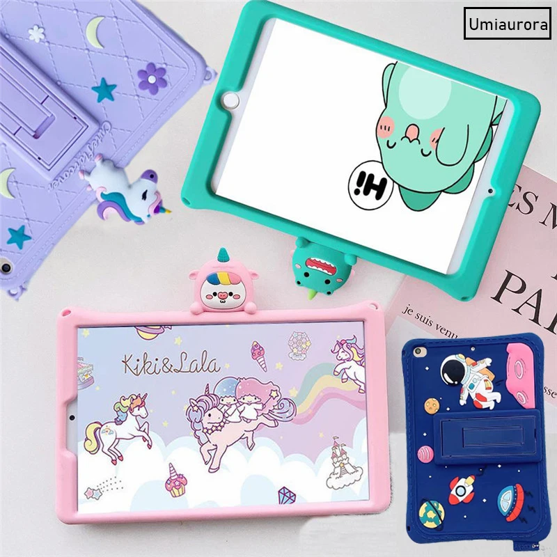 

Kids Cartoon Shockproof Silicone Case For Huawei Mediapad M5 Lite 8 T3 9.6 T5 10 10.1” M6 8.4 Pro 10.8 Inch Tablet Cover + Strap