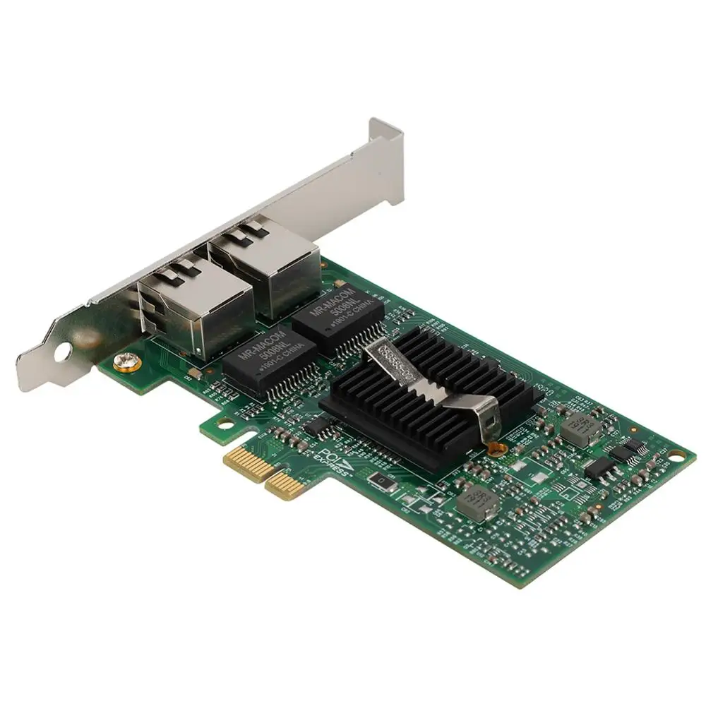 Для Intel 82575EB 10/100/1000 Мбит/с PCI-E Gigabit Ethernet sim-карта, двойной Порты и разъёмы Встроенный высоко Скорость сетевая карта для настольного компьютера
