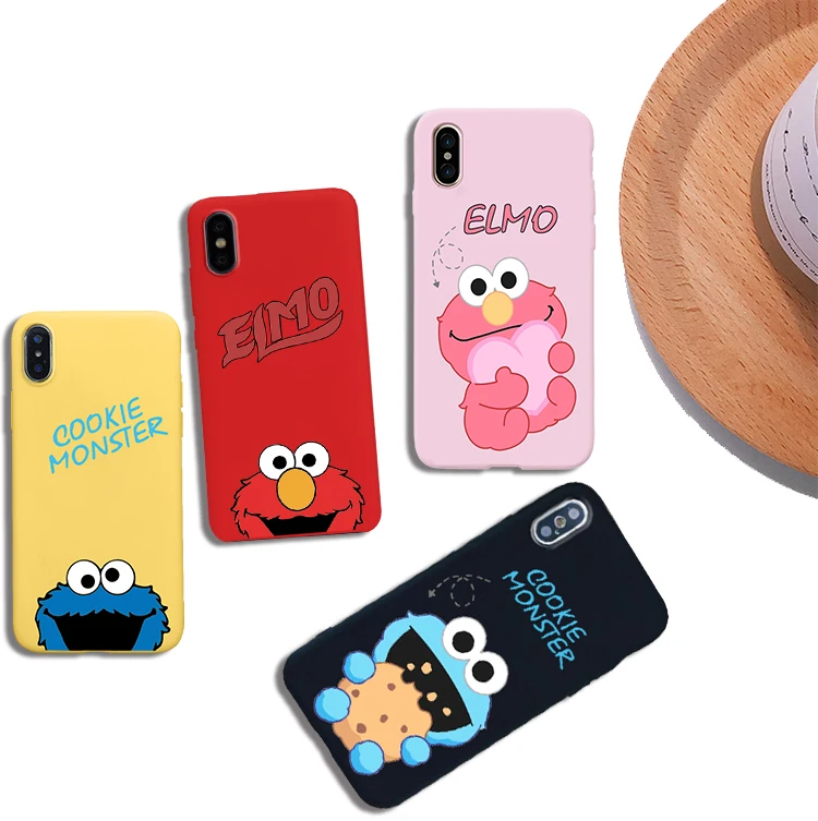 

cookie monster soft Silicone Candy Color cover phone case for iPhone X XR XS MAX 6 7 8 plus 6s for Apple best design Housing