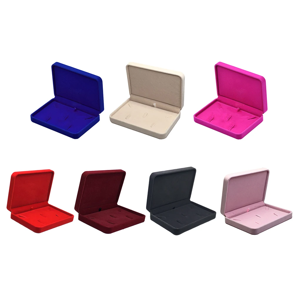 Velvet Jewelry Set Boxes Tray Travel Necklace Storage Display Case