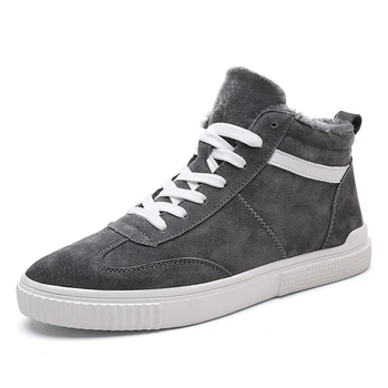 

Men's Winter Boots Warm Plus Velvet Men's Casual Shoes High To Help PU Tennis Shoes Men's Sports Shoes winter shoes men
