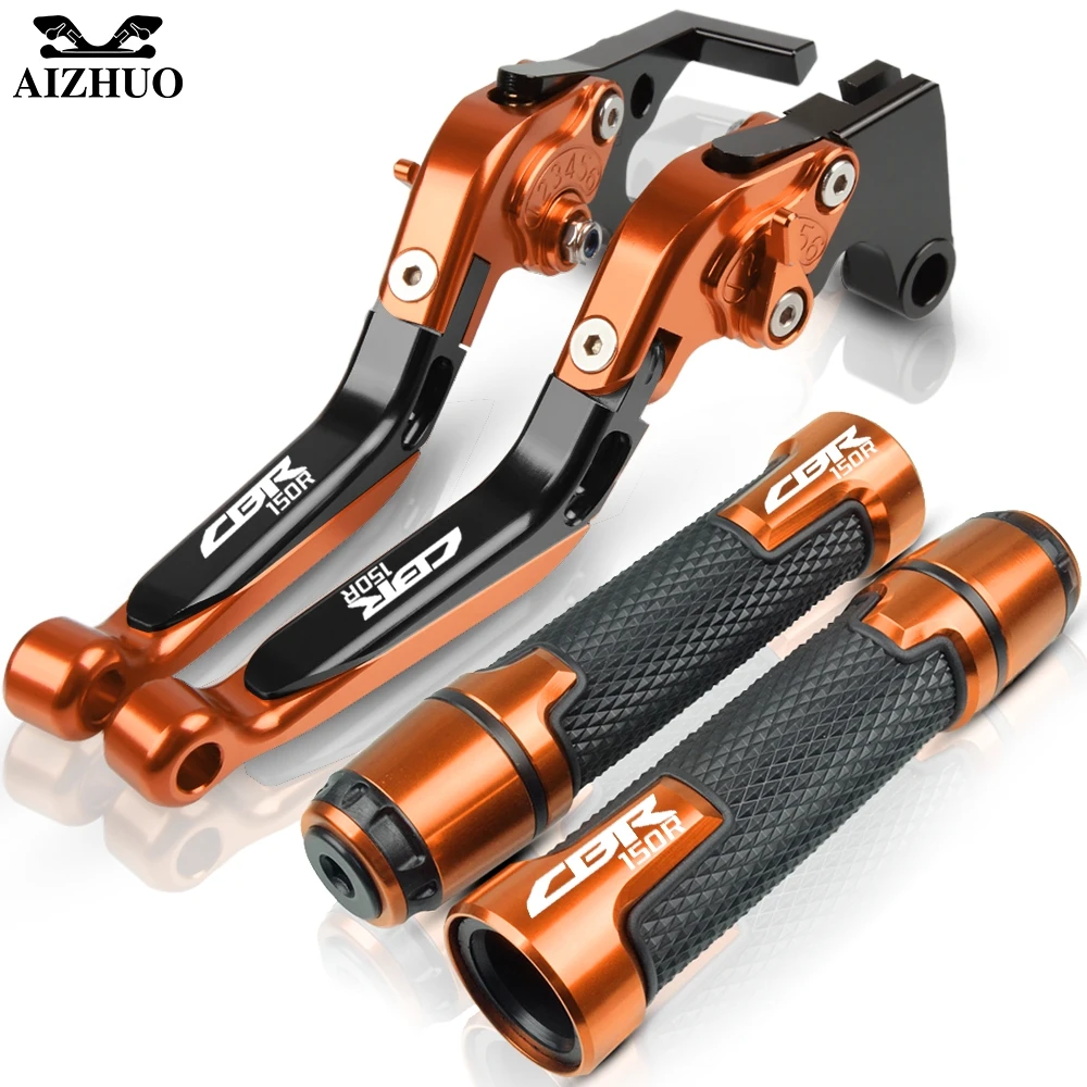 orange2 Тормозной рычаг сцепления регулируемые складные CNC алюминиевые мотоциклетные ручки для Honda CBR150R CBR 150 CBR150 R 2011- 2012 13 - Цвет: orange2