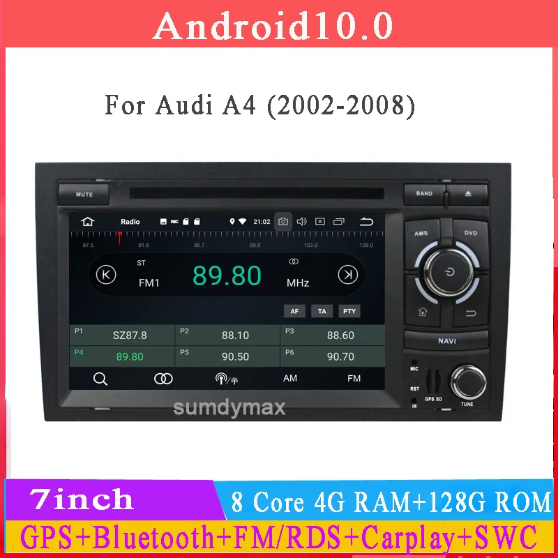 DSP 8-ядерный Android 10 автомобильный радиоприемник для audi A4 S4 B6 b7 DVD мультимедийный gps