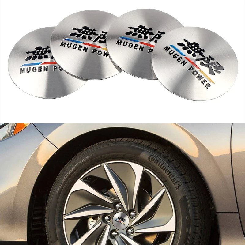 

4Pcs Car Styling 56MM Wheel Center Hub Cap Stickers MUGEN POWER Emblem Car Dust-Proof Hub Cap Decals For Honda Civic Accord CRV