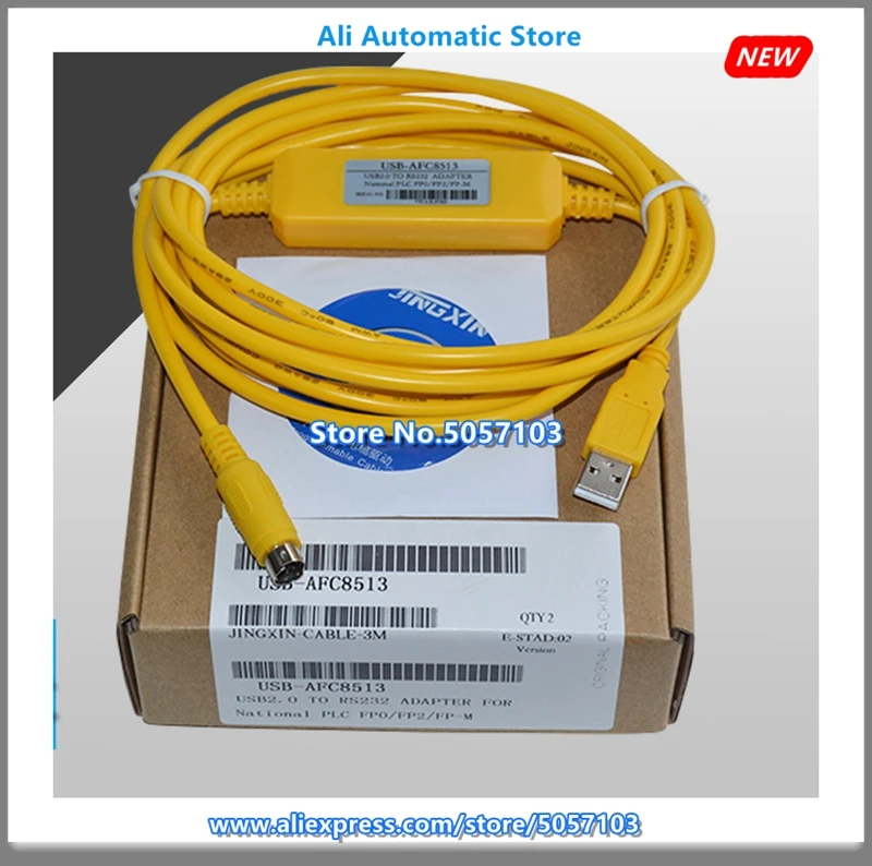 Желтый USB-AFC8513 FPG FP-X FP0 FP2 PLC Кабель для программирования
