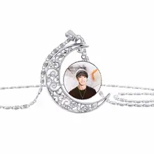  Fashion Kpop Stray Kids moon pendant necklace Zinc Alloy Crystal fans gift korean style stray kids kpop necklace 