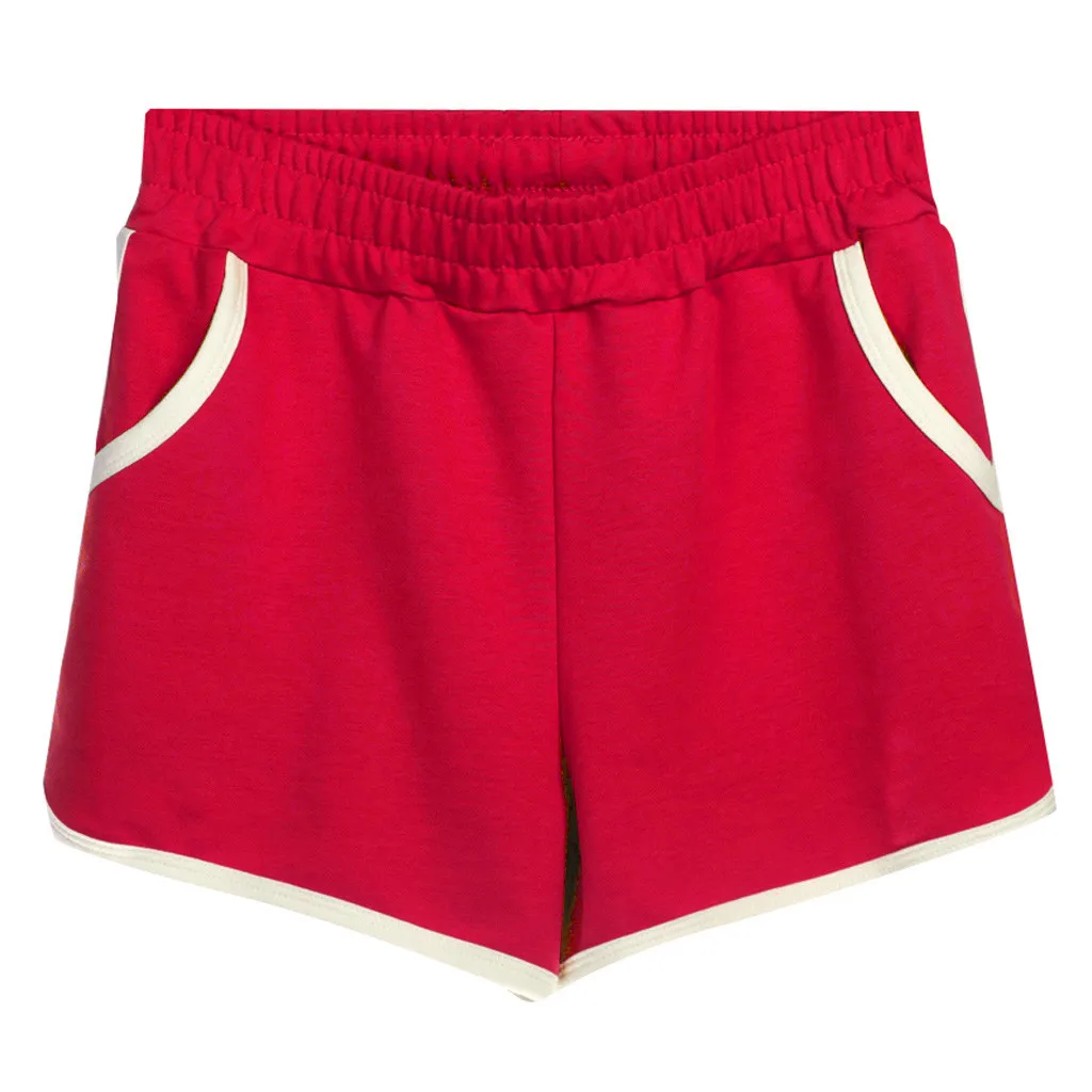 

Women's Shorts Solid Stripe Patchwork Casual Sports Running Hot Pants Home Shorts Cotton Plus Size Shorts Summer Hotpants