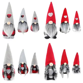 

3pcs/set Handmade Christmas Elf Decoration Gnome Swedish Tomte Doll Toy Ornament L4MB