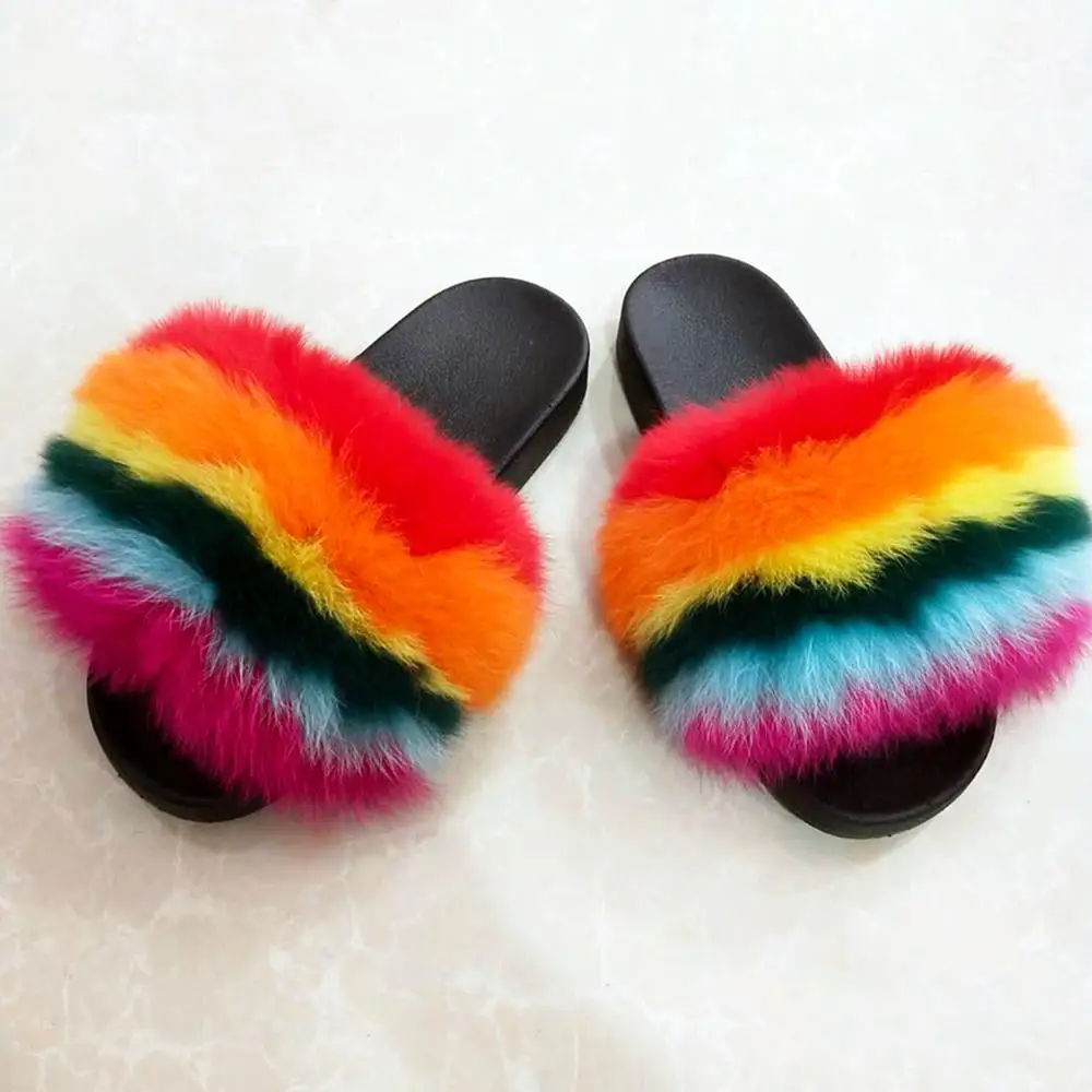womens fur sliders