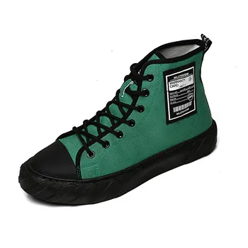

Fashion Sneakers Men Casual Shoes 2019 Ins Man High top Sneakers Brand Male Canvas Shoes Breathable Black Green Yellow R3-09
