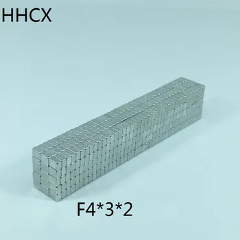 

100pcs/lot magnet 4x3x2 N35 Strong Square NdFeB Rare Earth Magnet 4*3*2 Neodymium Magnets for moto